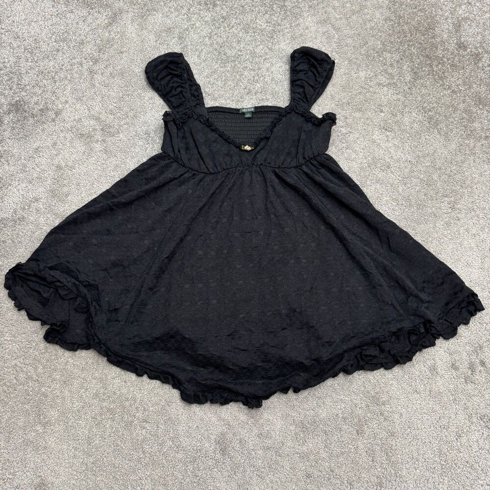Amadi Anthropologie Tiered Mini Babydoll Dress Womens Large Sage Green Casual